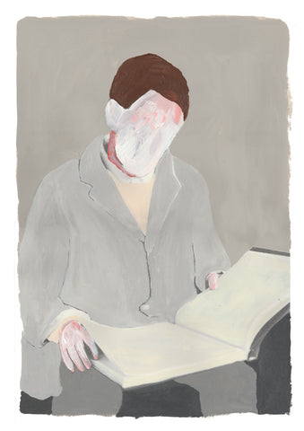 a picture of a person sitting on a bed