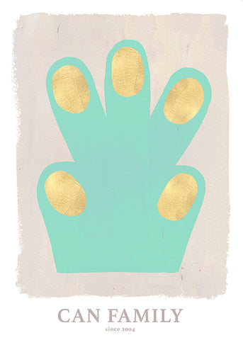 Hand/Paw poster Dark mint 70 x 100