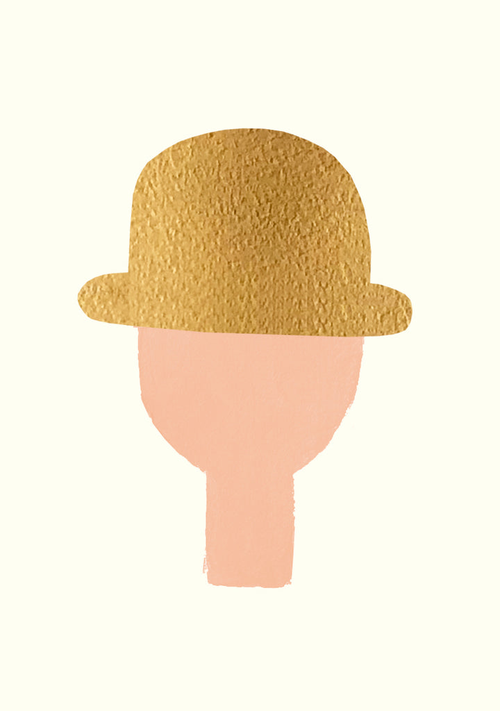 a pink hat sitting on top of a pink hat