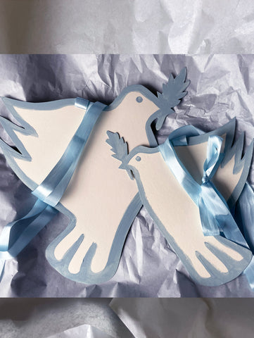 Peace dove couple  - light blue