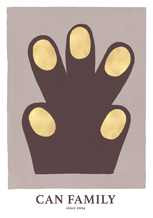Hand/Paw poster, aubergine