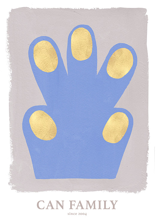 Hand/Paw poster, blue 70 x 100