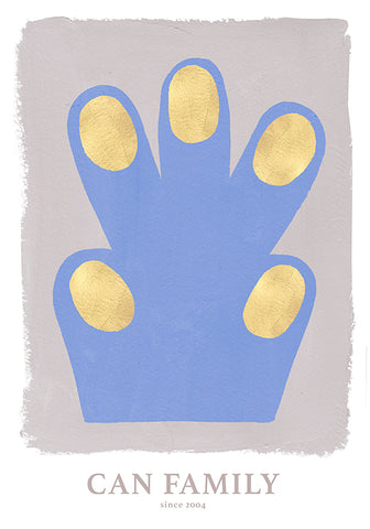 Hand/Paw poster, blue 50 x 70