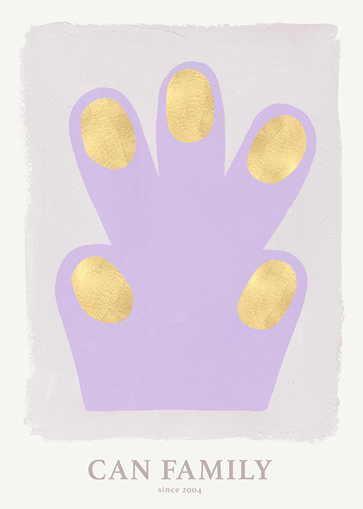 Hand/Paw poster Purple 50 x 70