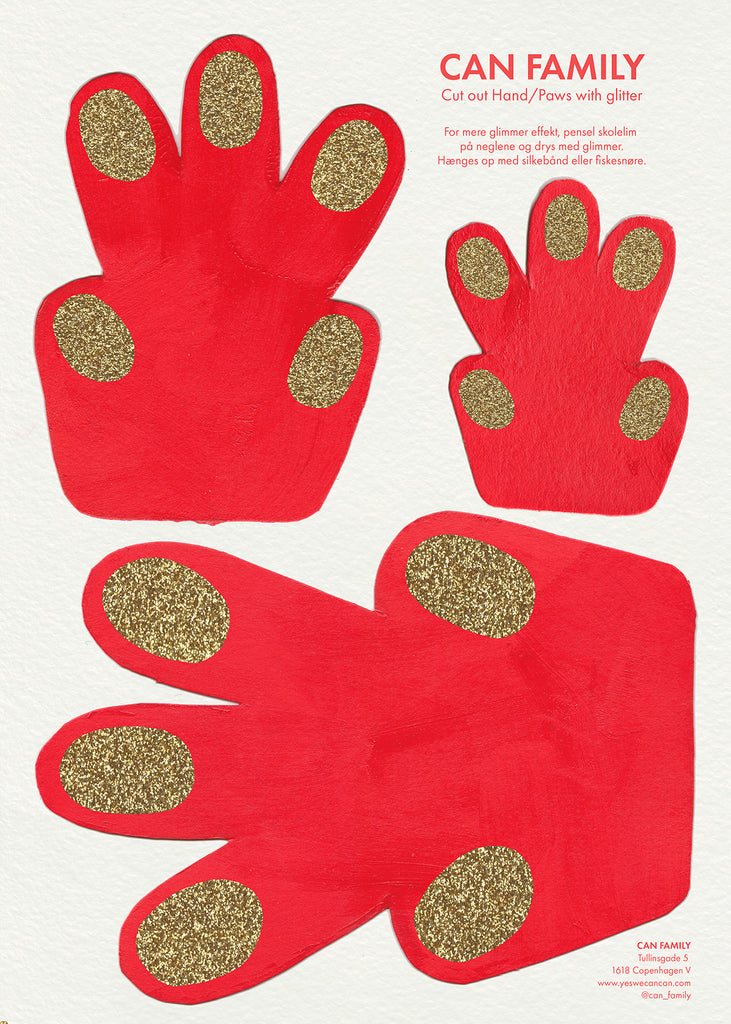 Can Family Cut out’s Hand/Paw Red